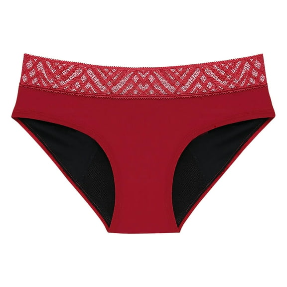 Jalioing Lace Briefs Women's Stretchy Low Rise Panties Breathable Full Coverage Leakproof Briefs Underwear