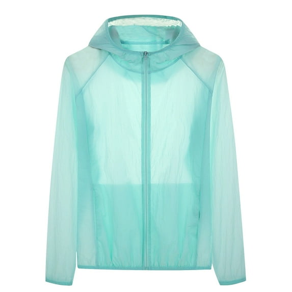 Jalioing Lightweight Outdoor Athletic Jacket for Women Full Zipper Up Waterproof Sun Protection Hoodie Jacket