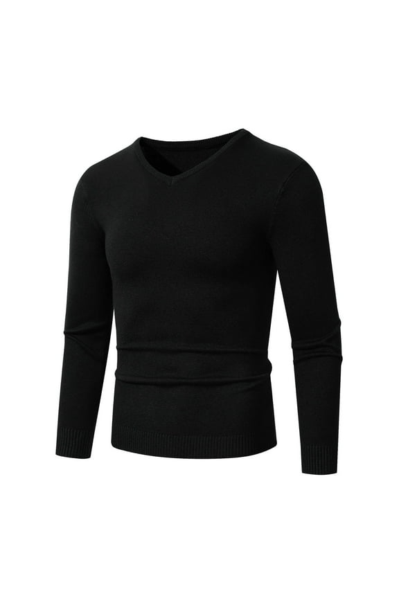 Lightweight Sweaters for Men Casual V Neck Long Sleeve Knit Undershirt Soft Comfy Pullover Sweaters