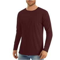 Jalioing Long Sleeve Athletic T Shirt for Men Breathable Loose Crew Neck Outdoor Sport Tee Shirt Workout Tops