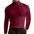 thumbnail image 1 of Jalioing Long Sleeve Basic Shirt for Men Solid Color Mock Neck Slim T Shirt Casual Fashion Soft Undershirt Tops, 1 of 5