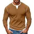 thumbnail image 1 of Jalioing Long Sleeve Casual T Shirt for Men V Neck Solid Color Basic Tee Shirts Fall Classic Fashion Tops, 1 of 4
