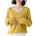 thumbnail image 1 of Jalioing Long Sleeve Sweaters for Women Casual Loose V Neck Knitted Tops Fall Winter Fashion Basic Sweater Shirts, 1 of 4