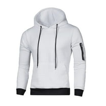 Jalioing Men's Athletic Hoodies Long Sleeve Hooded Drawstring Sweatshirt Casual Texture Sport Pullover with Pocket