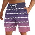 thumbnail image 1 of Jalioing Men's Beach Shorts Lightweight Elastic Waist Drawstring Striped Shorts Summer Casual Shorts with Pocket, 1 of 3