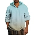 thumbnail image 1 of Jalioing Men's Big and Tall Hoodie Long Sleeve Button Pullover Top Gradient Color Printed Shirt for Men, 1 of 4