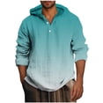 thumbnail image 1 of Jalioing Men's Big and Tall Hoodie Long Sleeve Button Pullover Top Gradient Color Printed Shirt for Men, 1 of 4