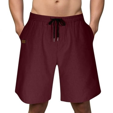 Jalioing Men's Casual Beach Shorts Elastic Waist Drawstring Loose Basic Shorts with Pocket Summer Lounge Shorts