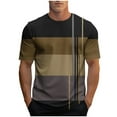 thumbnail image 1 of Jalioing Men's Casual Striped T Shirt Classic Casual Loose Short Sleeve Crew Neck Shirts Color Block Summer Tee, 1 of 4