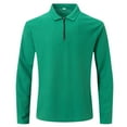 thumbnail image 1 of Jalioing Men's Casual Tops Fashion Basic Long Sleeve Half Zip Collared Shirt Solid Color Business Golf Shirt, 1 of 4