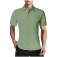 thumbnail image 1 of Jalioing Men's Golf Shirt Collared Short Sleeve Button Shirts Solid Color Classic Work Tops Summer Clothes, 1 of 7
