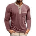 thumbnail image 1 of Jalioing Men's Long Sleeve Shirts Classic Fashion Crew Neck Button T Shirt Fall Casual Basic Work Tees Tops, 1 of 8