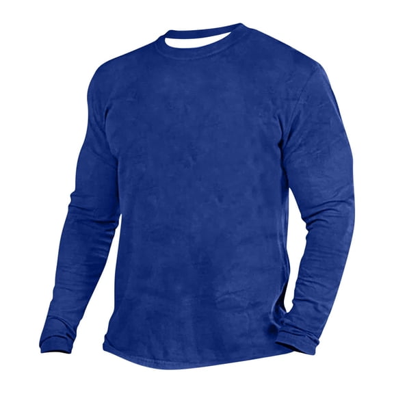 Jalioing Men's Long Sleeve T Shirt Classic Fashion Solid Color Crew Neck Pullover Tee Casual Basic Shirts Tops