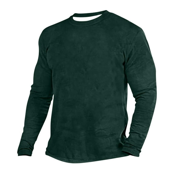 Jalioing Men's Long Sleeve T Shirt Classic Fashion Solid Color Crew Neck Pullover Tee Casual Basic Shirts Tops
