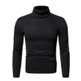 thumbnail image 1 of Jalioing Men's Mock Neck Basic Shirts Fall Winter Long Sleeve Slim Undershirts Solid Color Casual T Shirts, 1 of 5