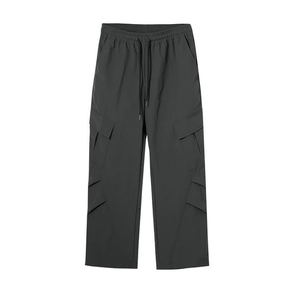 Jalioing Men's Outdoor Trousers Baggy Waterproof Hiking Sport Pants Wide Leg Drawstring Pants with Pocket