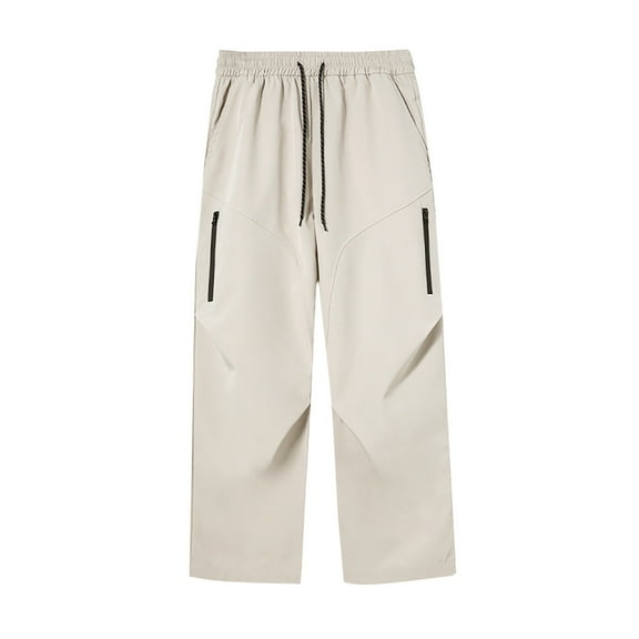Jalioing Men's Outdoor Trousers Baggy Waterproof Hiking Sport Pants Wide Leg Drawstring Pants with Pocket