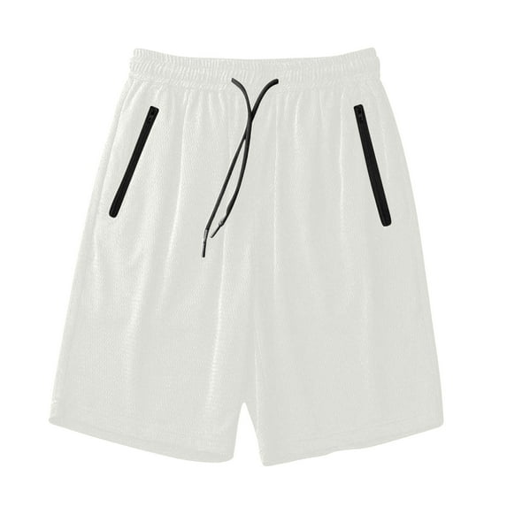 Jalioing Men's Running Short with Zipper Pocket Drawstring Waist Quick Dry Athletic Shorts Breathable Sport Shorts