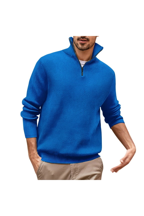 Men's Shirt Dressy Casual Half Zip Collared Long Sleeve Golf Shirt Ribbed Stretchy Business Tops