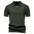 thumbnail image 1 of Jalioing Men's Shirts Quarter Zipper Collared Short Sleeve Golf Shirt Vintage Fashion Casual Dressy Cotton Tops, 1 of 2