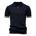 thumbnail image 1 of Jalioing Men's Shirts Quarter Zipper Collared Short Sleeve Golf Shirt Vintage Fashion Casual Dressy Cotton Tops, 1 of 3