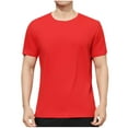 thumbnail image 1 of Jalioing Men's Short Sleeve Athletic Shirt Solid Color Basic Training T Shirt Crew Neck Casual Running Tee, 1 of 6