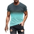 thumbnail image 1 of Jalioing Men's Striped Workout Shirts Gradient Short Sleeve Gym Sport T Shirts Casual Athletic Running Tees Tops, 1 of 5