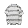 thumbnail image 1 of Jalioing Men's Summer Casual Striped T Shirt Cotton Crew Neck Short Sleeve Tee Shirt Fashion Loose Tops M-5XL, 1 of 4
