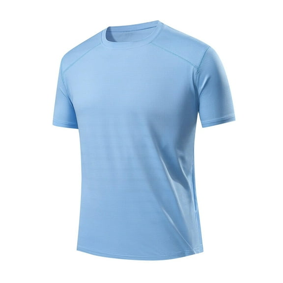 Jalioing Men's Summer Training T Shirt Breathable Short Sleeve Basic Sport Tee Casual Crew Neck Athletic Shirt