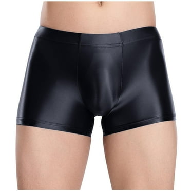 Jalioing Men's Trunks Soft Stretchy Breathable silk Boxer Briefs Solid Color Comfortable Seamless Underwear