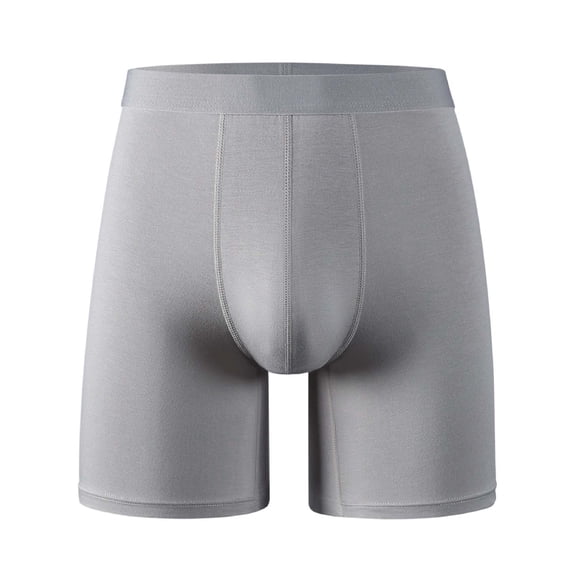 Jalioing Men's Underwear Mid Rise Long Leg Boxer Trunks Solid Color Breathable Athletic Underpants Big and Tall
