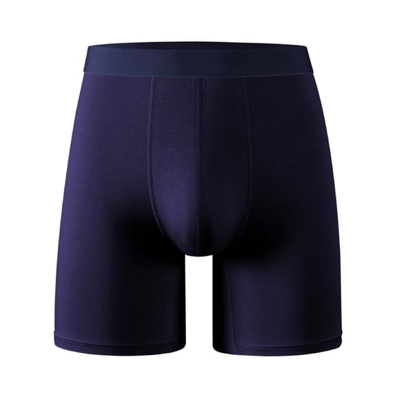 Jalioing Men's Underwear Mid Rise Long Leg Boxer Trunks Solid Color Breathable Athletic Underpants Big and Tall