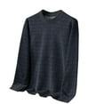 thumbnail image 1 of Jalioing Men's Winter Casual Tops Solid Long Sleeve Crew Neck Fleece Lined Shirts Thermal Texture Pullover Tee, 1 of 3