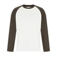 thumbnail image 1 of Jalioing Mens Casual Cotton T Shirt Color Block Long Sleeve Crew Neck Basic Tee Dropped Shoulder Lounge Shirts, 1 of 5