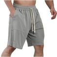 thumbnail image 1 of Jalioing Mens Casual Shorts Lightweight Distressed Beach Shorts Solid Color Elastic Waist Drawstring Shorts, 1 of 6