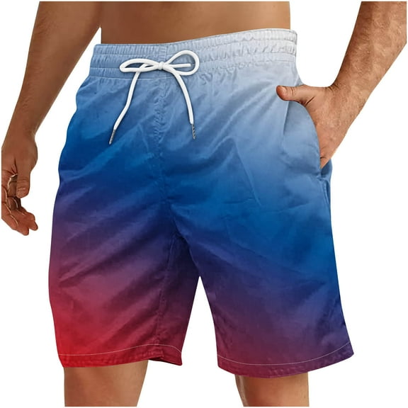 Jalioing Mens Colorful Casual Shorts Elastic Waist Drawstring Summer Beach Shorts Lightweight Vacation Shorts
