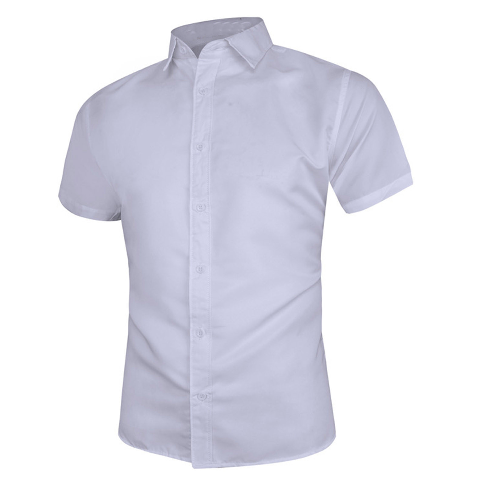 Jalioing Mens Plus Size Dress Shirt Business Causal Shirts Button down Lapel Wrinkle Free Slim Office Top 4X Large White Walmart