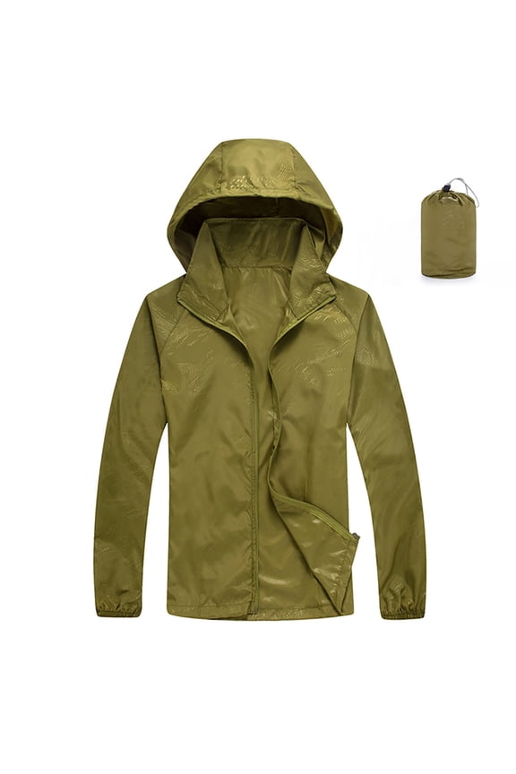 Mens Rain Jackets with Hood Outdoor Waterproof Hoodies Long Sleeve Lightweight Raincoat