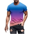 thumbnail image 1 of Jalioing Men's Short Sleeve T Shirt Casual Crew Neck Gradient Tee Shirt Summer Fashion Basic Tops, 1 of 5