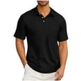 thumbnail image 1 of Jalioing Mens Summer Shirts Dressy Casual Collared Button Up Golf Shirt Basic Plain Athletic T Shirt with Pocket, 1 of 6