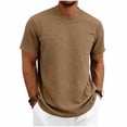 thumbnail image 1 of Jalioing Mens Summer Tops Classic Casual Short Sleeve Crew Neck Basic T Shirt Dressy Fashion Solid Color Texture Tee, 1 of 9