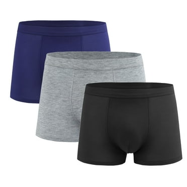 Jalioing Mens Underwear 3 Pack Big and Tall Boxer Briefs Breathable Comfortable Short Leg Trunks Underpants