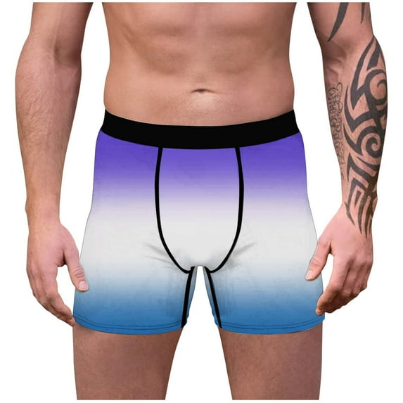 Jalioing Mens Underwear Colorful Boxer Briefs Breathable Stretchy Short Leg Underpants Soft Comfortable Trunks
