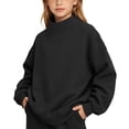 thumbnail image 1 of Jalioing Mock Neck Sweatshirt for Kids Casual Fashion Solid Color Long Sleeve Pullover Fall Winter Tops for Boys Girls, 1 of 9