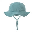 thumbnail image 1 of Jalioing Newborn Baby Boys Girls Sun Hat with Strap Wide Brim Cotton Bucket Hat Sun Protection Outdoor Hat, 1 of 4