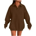 thumbnail image 1 of Jalioing Oversized Sweatshirts for Women Solid Long Sleeve Collared Pullover Shirts with Pocket Fashion Tops, 1 of 4