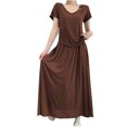 thumbnail image 1 of Jalioing Pajama Dress Set for Women 2 Piece Loungewear Outfits Short Sleeve Top with Flowy Maxi Skirt, 1 of 5