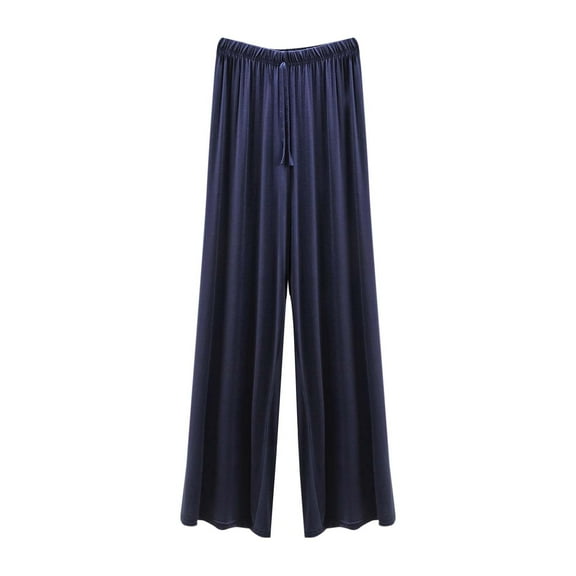 Jalioing Pajama Trousers for Women Drawstring Waist Loose Pj Bottoms Wide Leg Sleep Pants Summer Sleepwear