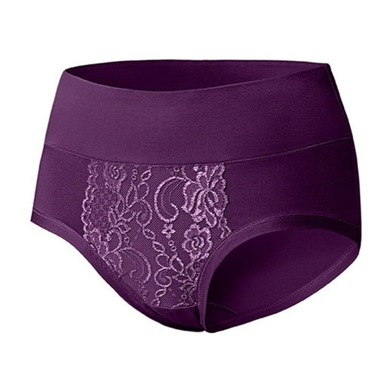 Jalioing Plus Size Cotton Panties Women's High Waist Full Coverage Briefs Underpants Comfortable Stretchy Underwear