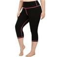 thumbnail image 1 of Jalioing Plus Size High Waist Yoga Capris for Women Summer Workout Plain Capri Leggings Stretchy Basic Athletic Pants, 1 of 5